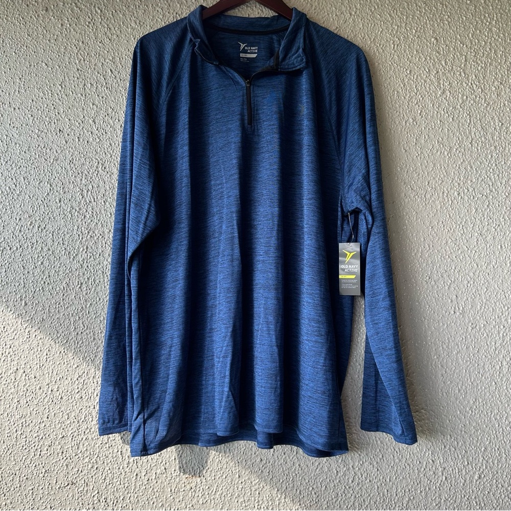 Old Navy Active Go-Dry Mens 1/4 Zip Pullover Size XXL Blue Long Sleeve Athletic